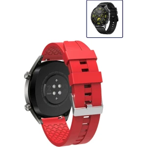 Huawei Watch Gt4 46MM Akıllı Saat Uyumlu Kordon Oyuk Desenli Tokalı Silikon Kayış