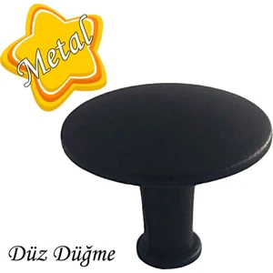 Düz Düğme Siyah Kulp Mobilya Çekmece Dolap Kapak Kulbu Metal Kulp Aksesuarları Vidalı