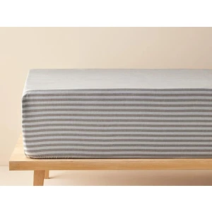 English Home Classy Stripe Twill Tek Kişilik Lastikli Çarşaf Antrasit