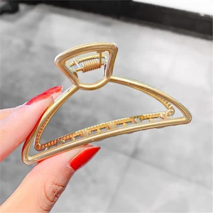 SO-MUCH Kadın Gold Metal Mandal Saç Tokası Geometrik Temalı-4