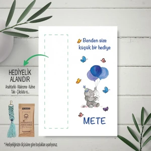 Otuz9 Reklam Hediyelik Kart 30 Adet- Kahve Kartı, Makrome Anahtarlık Kartı, Çikolata (Bebek-Doğumgünü-Yenidoğan-Sünnet)
