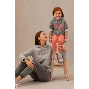 U.S. Polo Assn. Kız Çocuk Gri Melanj Sweatshirt 50276872-VR086