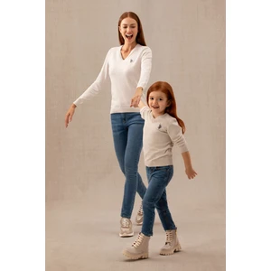 U.S. Polo Assn. Kız Çocuk Krem Kazak /Triko 50275850-VR071