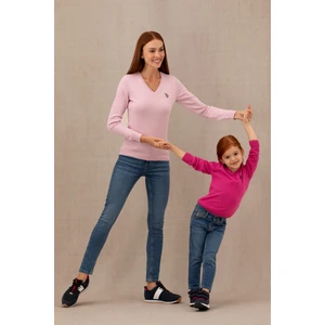 U.S. Polo Assn. Kız Çocuk Menekşe Triko Kazak 50275850-VR037