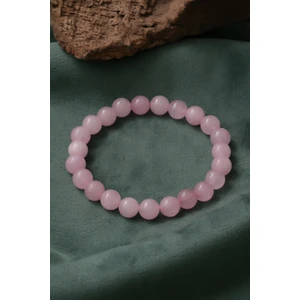 Dünya Doğal Taş Pembe Kuvars Taşı Bileklik