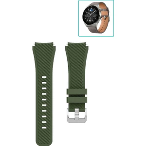 Huawei Watch Gt3 Pro 46MM Akıllı Saat Uyumlu Kordon Tırtık Desenli Tokalı Silikon Kayış