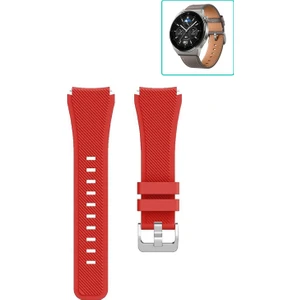 Huawei Watch Gt3 Pro 46MM Akıllı Saat Uyumlu Kordon Tırtık Desenli Tokalı Silikon Kayış