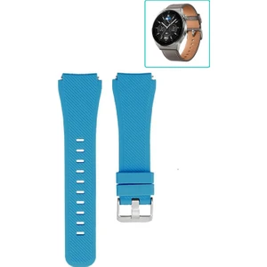 Huawei Watch Gt3 Pro 46MM Akıllı Saat Uyumlu Kordon Tırtık Desenli Tokalı Silikon Kayış