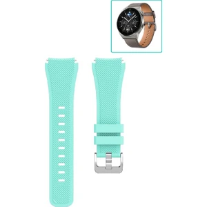 Huawei Watch Gt3 Pro 46MM Akıllı Saat Uyumlu Kordon Tırtık Desenli Tokalı Silikon Kayış