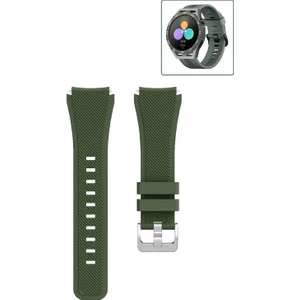 Huawei Watch Gt3 Se Akıllı Saat Uyumlu Kordon Tırtık Desenli Tokalı Silikon Kayış