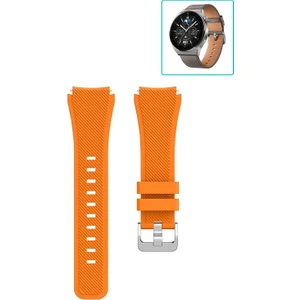 Huawei Watch Gt3 Pro 46MM Akıllı Saat Uyumlu Kordon Tırtık Desenli Tokalı Silikon Kayış