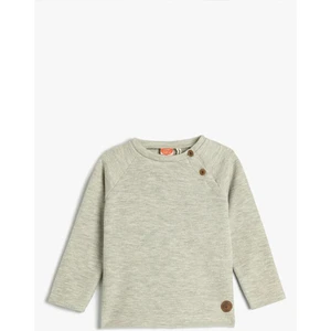 4Wmb10052Tk 023 Gri Erkek Bebe Pamuk Jersey Sweatshirt