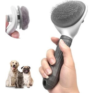 Gilli Store Otomatik Temizlenen Tuşlu Evcil Hayvan Fırçası Kedi Fırça ve Tarağı Köpek Tüy Toplayıcı Tarak Pembe