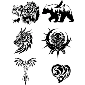 Airbrush Tattoo Doğa Modelleri Geçici Dövme Kalıpları Sadece Desen