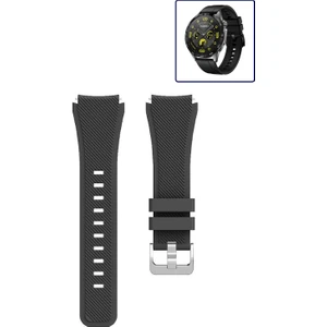 Huawei Watch Gt4 46MM Akıllı Saat Uyumlu Kordon Tırtık Desenli Tokalı Silikon Kayış