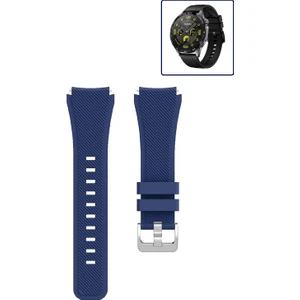 Huawei Watch Gt4 46MM Akıllı Saat Uyumlu Kordon Tırtık Desenli Tokalı Silikon Kayış