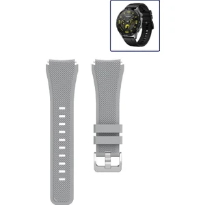 Huawei Watch Gt4 46MM Akıllı Saat Uyumlu Kordon Tırtık Desenli Tokalı Silikon Kayış