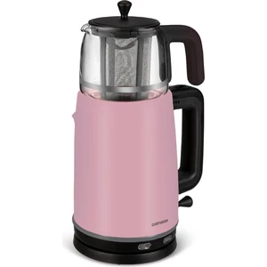 Emirgan Sedef Pembe 2200 Watt Geniş Hazneli Paslanmaz Çelik Çay Makinesi ve Su Isıtıcısı