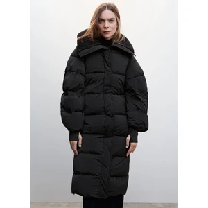 Kürk Yakalı Kapitone Anorak Mont