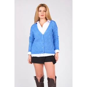 Giyim Dünyası Kadın Triko Hırka Mavi