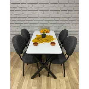 Bambeds Mobilya Masa Takımı, Yemek Masası, Mutfak Masası, Balkon Masası - 60X120 Beyaz