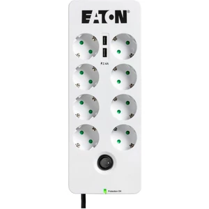 8'li Akım Korumalı Priz ve 2 USB Girişi (8'li Schuko,telefon ve Tv Korumalı) Eaton Protection Box 8 Tel@ USB DIN-PB8TUD