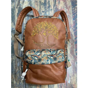 Street Bag  Hayat Ağacı Nakışlı Etnik Otantik Bohem Sırt Çantası Günlük Seyehat Kullanım