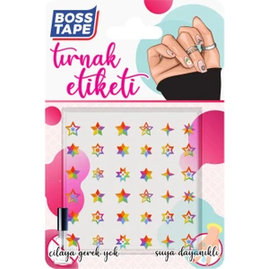 Boss Tape Yapışkanlı Tırnak Etiketi Sticker Tırnak Süsleme Nail Art Tattoo Dövmesi Yıldız