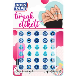 Boss Tape Yapışkanlı Tırnak Etiketi Sticker Tırnak Süsleme Nail Art Tattoo Dövmesi Nazar