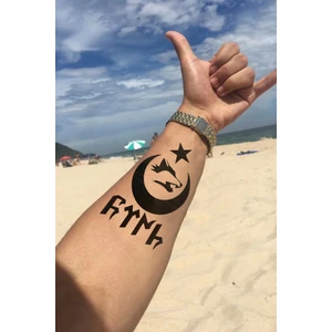 *PRVT Geçici Ayyıldız Kurt ve Türk Yazılı Dövme Tattoo