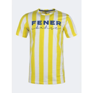 T-Shirt Çubuklu Desen Erkekler İçin Sarı Beyaz Renk Seçeneğiyle