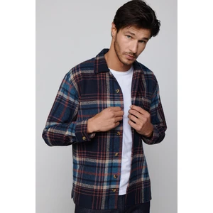Relax Fit Kışlık Tek Cep Kapaklı Kareli Rahat Kesim Oduncu Kışlık Erkek Gömlek