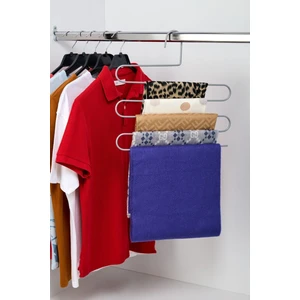 Edora Home Dolap İçi 5 Katlı Gümüş Pantolon Askılık, Akıllı Dekoratif Askı - Metal Paslanmaz