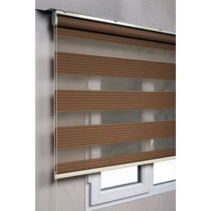 Bizden Perde Pileli Koyu Kahve Zebra Stor Kaliteli Güneşlik Perdeler