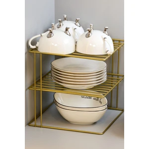 Edora Home 3 Katlı Dolap Içi Düzenleyici Çok Amaçlı Gold Raf - Metal Paslanmaz