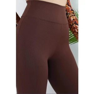 Fitilli Şardonlu, Içi Polarlı Kışlık Yüksek Bel Toparlayıcı Tayt