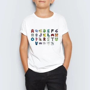 Lore Alfabe Baskılı Unisex Çocuk Tişört T-Shirt Mr-01