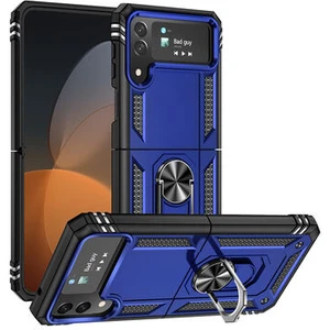 Samsung Galaxy Z Flip 4 Kılıf Tam Koruma Çift Katmanlı Ibiza Sert Silikon Kapak