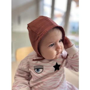 Müslin Kumaş Çift Taraflı Bebek Bonnet Şapka (3-9 Ay)
