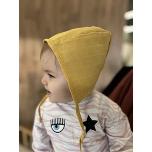 Müslin Kumaş Çift Taraflı Bebek Bonnet Şapka (3-9 Ay)