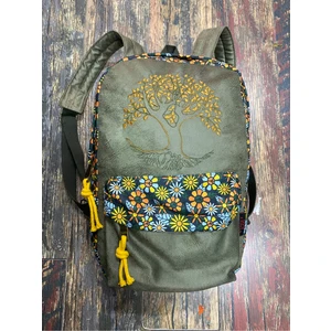Street Bag  Hayat Ağacı Nakışlı Etnik Otantik Bohem Sırt Çantası Günlük Seyehat Kullanım