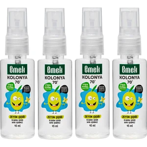Gliserinli Çocuk Kolonyası Zeytin Çiçeği 45 ml Sprey 4'lü