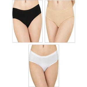 Özkan Underwear Özkan 26800 Kadın 3'lü Paket Pamuklu Büyük Beden Aralığı Esnek Yüksek Bel Battal Boy Bato Külot