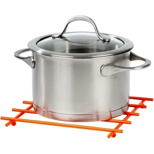 Edora Home Turuncu Düz Çubuklu Yanmaz Nihale, Tezgah Üstü Altlık - Metal Paslanmaz