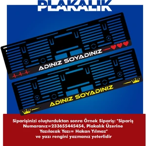 Isimli Plakalık 2 Adet ( Futbol Takım ) Model Takmatik Kişiye Özel Isme Özel Plakalık