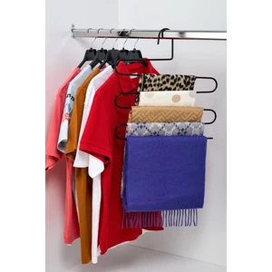 Edora Home 5'Li Dolap Içi 5 Katlı Siyah Pantolon Askılık, Akıllı Dekoratif Askı - Metal Paslanmaz