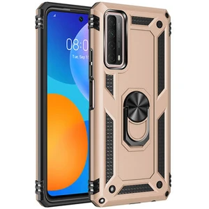 Huawei P Smart 2021 Çift Katmanlı ve Yüzüklü Tam Koruma Vega Premium Kılıf