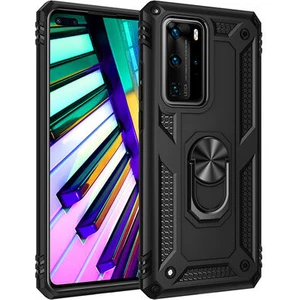Huawei P40 Pro Çift Katmanlı ve Yüzüklü Tam Koruma Vega Premium Kılıf