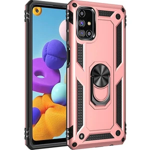 Samsung Galaxy M31S Çift Katmanlı ve Yüzüklü Tam Koruma Vega Premium Kılıf