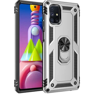 Samsung Galaxy M51 Çift Katmanlı ve Yüzüklü Tam Koruma Vega Premium Kılıf